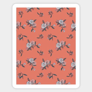 Tender Peach Floral Pattern Sticker